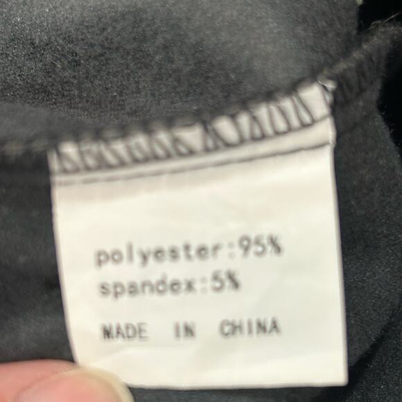 Canton Walker Black Faux Leather Mini Skirt Slit Front Clubwear Size Small - Picture 7 of 9